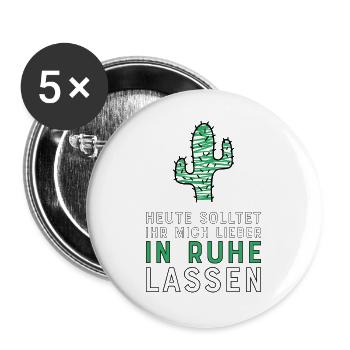 Lustige Sprüche für Kollegen und Schüler - Buttons groß 56 mm (5er Pack) - Weiß - Vorne