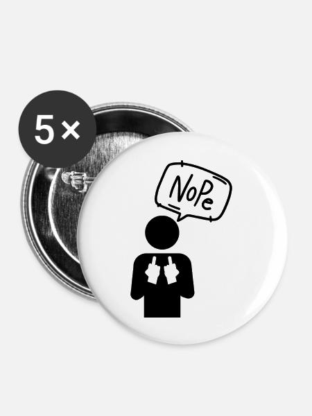 Nope - Buttons groß 56 mm (5er Pack) - Weiß