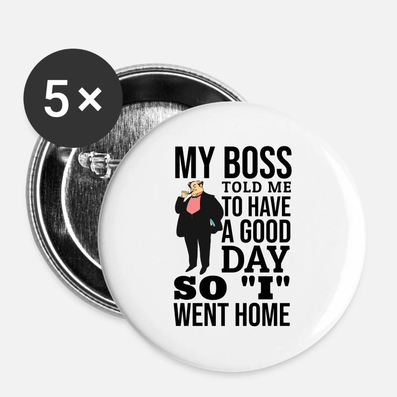 My Boss - Buttons large 2.2''/56 mm (5-pack) - white