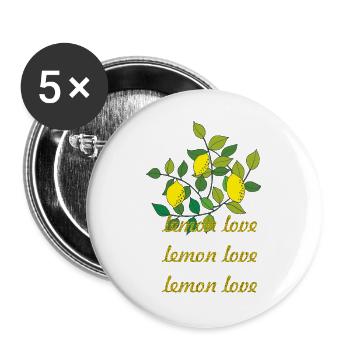 lemon love - Buttons groß 56 mm (5er Pack) - Weiß - Vorne