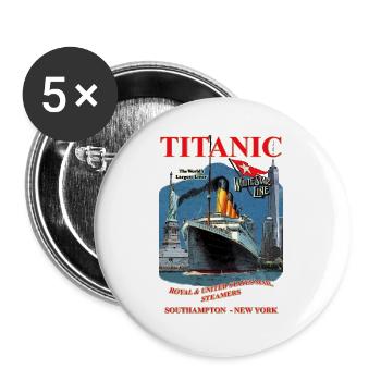 TITANIC creation Louis RUNEMBERG © Adagp - Buttons large 2.2''/56 mm (5-pack) - white - Front