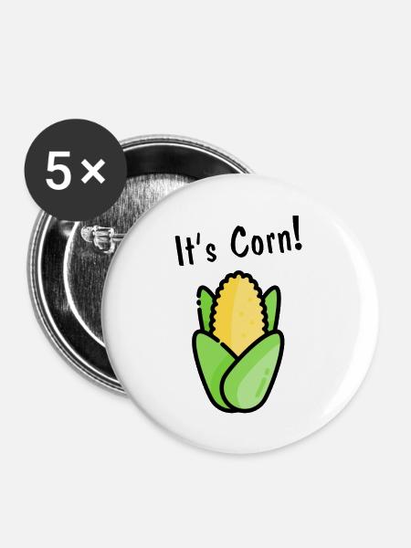 It's corn! - Buttons groß 56 mm (5er Pack) - Weiß