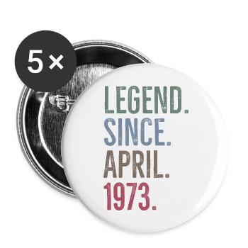 Légende depuis avril 1973 - Lot de 5 grands badges (56 mm) - blanc - Devant