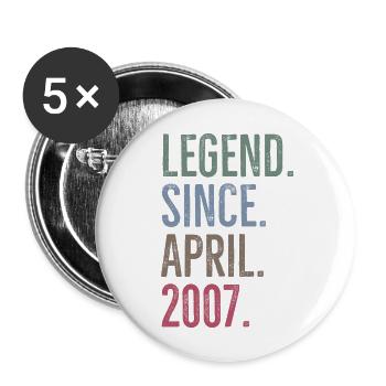 Légende depuis avril 2007 - Lot de 5 grands badges (56 mm) - blanc - Devant
