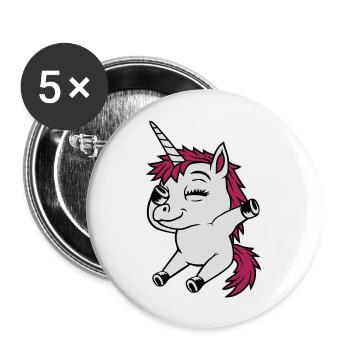 Dabbing Dancing Unicorn Party - Buttons large 2.2''/56 mm (5-pack) - white - Front