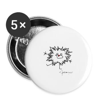 Flauschtier flippt aus © Chyropterum Innoxius - Buttons groß 56 mm (5er Pack) - Weiß - Vorne
