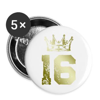 16 Number crown - Buttons large 2.2''/56 mm (5-pack) - white - Front