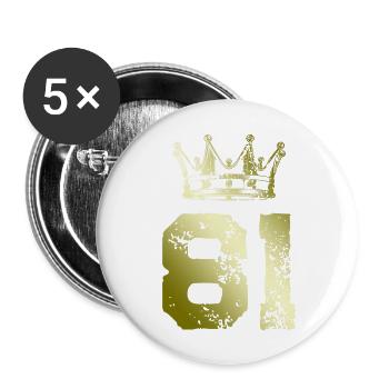 81 Number crown - Buttons large 2.2''/56 mm (5-pack) - white - Front