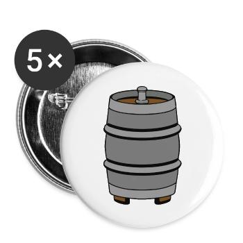 Bierfass Biertrinker Biertrinkerin Geschenkidee - Buttons groß 56 mm (5er Pack) - Weiß - Vorne