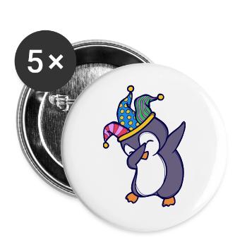 Lustig Vogel Süß Pinguin Zoo Tier - Buttons groß 56 mm (5er Pack) - Weiß - Vorne