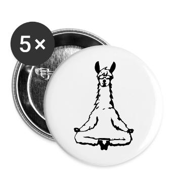 Lama Alpaka Yoga Vektor Lustig Geschenkidee - Buttons groß 56 mm (5er Pack) - Weiß - Vorne