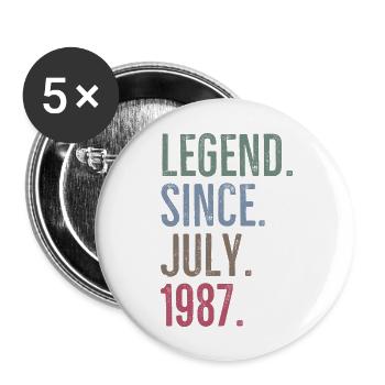 Légende depuis juillet 1987 - Lot de 5 grands badges (56 mm) - blanc - Devant