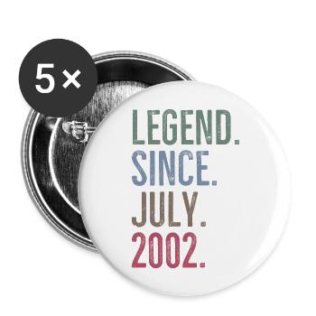 Légende depuis juillet 2002 - Lot de 5 grands badges (56 mm) - blanc - Devant