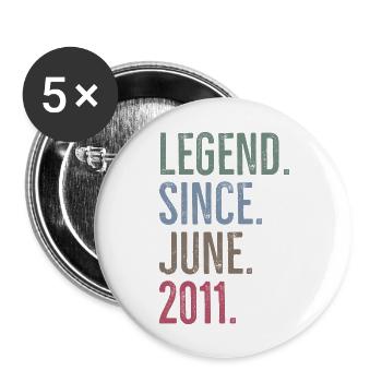Legend Since June 2011 - Buttons large 2.2''/56 mm (5-pack) - white - Front