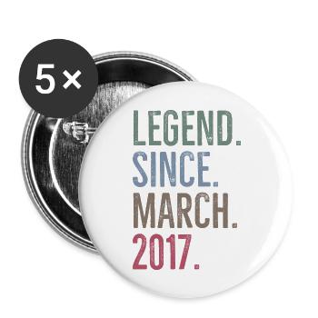 Legend Since March 2017 - Buttons large 2.2''/56 mm (5-pack) - white - Front