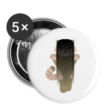 Red panda disguised as a demon girl for Halloween - Buttons large 2.2''/56 mm (5-pack) - white - Front