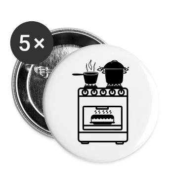 Gas stove with pan cake in the oven - Buttons large 2.2''/56 mm (5-pack) - white - Front