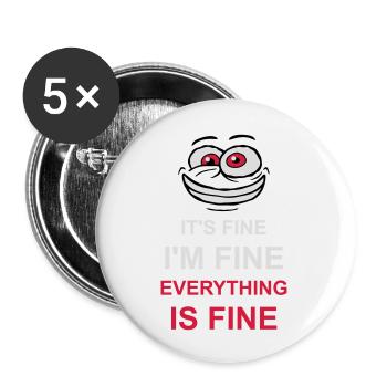 everything is fine quote - Buttons large 2.2''/56 mm (5-pack) - white - Front