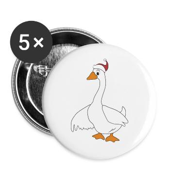 lustige Tiere zu Weihnachten - Buttons groß 56 mm (5er Pack) - Weiß - Vorne