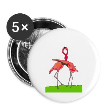 flamingos - Buttons groß 56 mm (5er Pack) - Weiß - Vorne