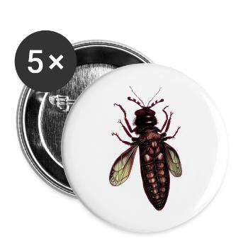 Insect - Buttons large 2.2''/56 mm (5-pack) - white - Front