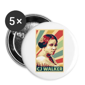 Madam CJ Walker Vintage Colors - Buttons large 2.2''/56 mm (5-pack) - white - Front