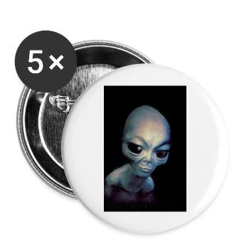 Alien - Buttons large 2.2''/56 mm (5-pack) - white - Front