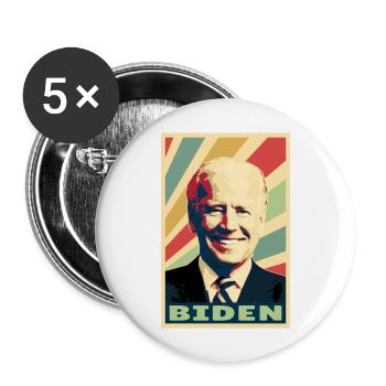 Joe Biden Vintage Farben - Buttons groß 56 mm (5er Pack) - Weiß - Vorne