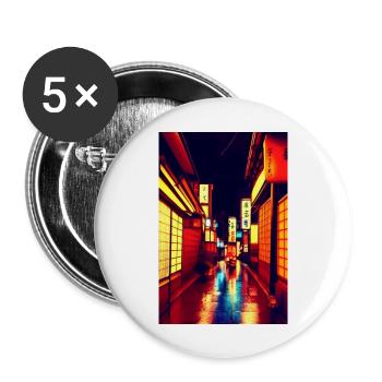 Straße 1 - Buttons groß 56 mm (5er Pack) - Weiß - Vorne