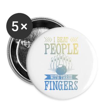 Bowling funny saying - Buttons large 2.2''/56 mm (5-pack) - white - Front