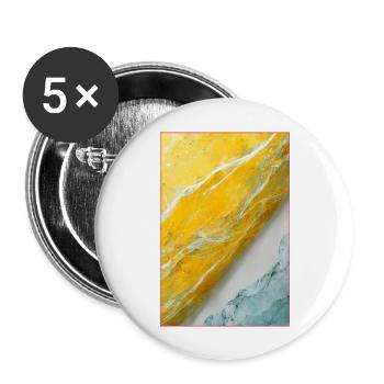 Abstract 4d Pastel Yellow - Buttons groß 56 mm (5er Pack) - Weiß - Vorne