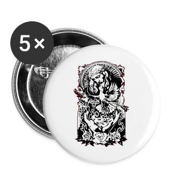 Katholische religiöse Karikatur - Buttons groß 56 mm (5er Pack) - Weiß - Vorne