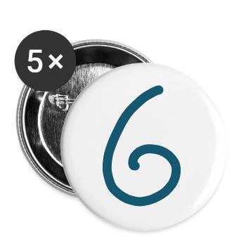 6 Number six number Birthday - Buttons large 2.2''/56 mm (5-pack) - white - Front