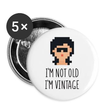I'm Not Old I'm Vintage - Buttons large 2.2''/56 mm (5-pack) - white - Front