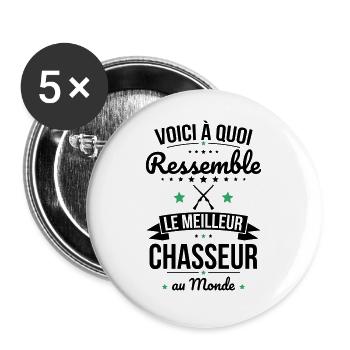 Voici à quoi ressemble le meilleur chasseur - Lot de 5 grands badges (56 mm) - blanc - Devant