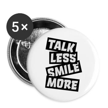 talk less smile more - Buttons large 2.2''/56 mm (5-pack) - white - Front