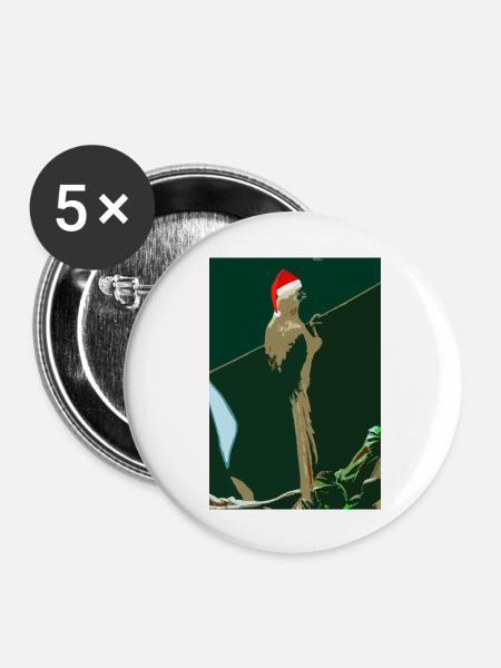Weihnachten Colious - Buttons groß 56 mm (5er Pack) - Weiß