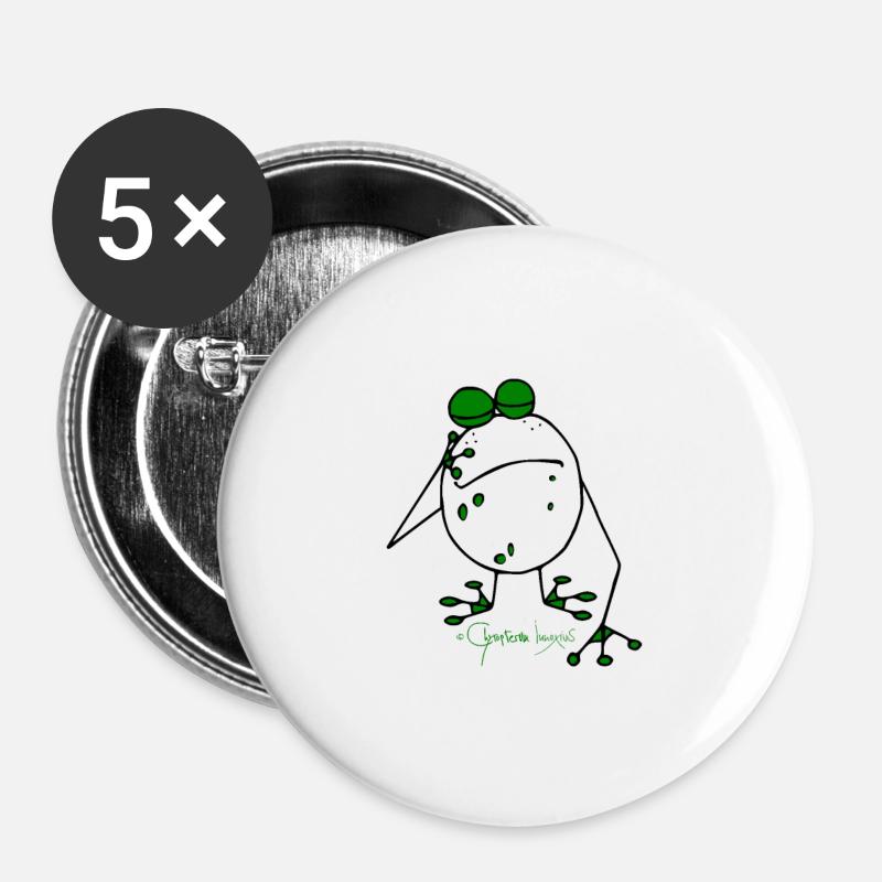 Relaxed Frog © Chyropterum Innoxius - Buttons large 2.2''/56 mm (5-pack) - white