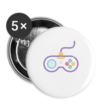 SORRY, I'M LATE! HAD TO GET TO A SAVE POINT - Buttons groß 56 mm (5er Pack) - Weiß - Vorne