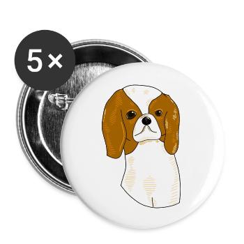 graphic dog design - Buttons large 2.2''/56 mm (5-pack) - white - Front