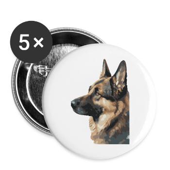 German Shepherd Watercolors - Buttons large 2.2''/56 mm (5-pack) - white - Front