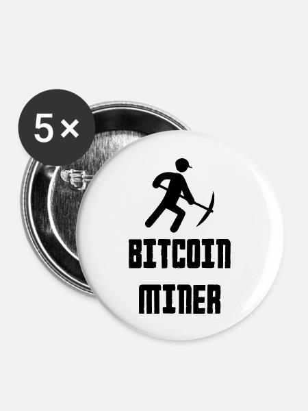 Bitcoin Trading Crypto Aktien - Buttons groß 56 mm (5er Pack) - Weiß