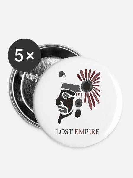 Lost Empire - Buttons groß 56 mm (5er Pack) - Weiß