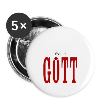 ICH bin göttlich - Gott Gottheit Männer Man - Buttons groß 56 mm (5er Pack) - Weiß - Vorne