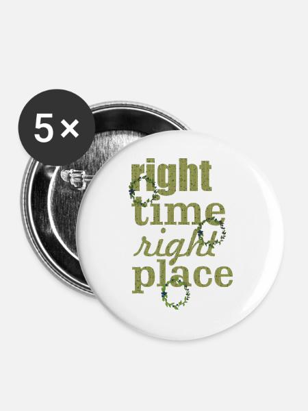 right time - Buttons groß 56 mm (5er Pack) - Weiß