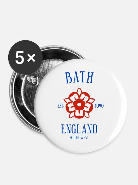 BATH England - Buttons groß 56 mm (5er Pack) - Weiß