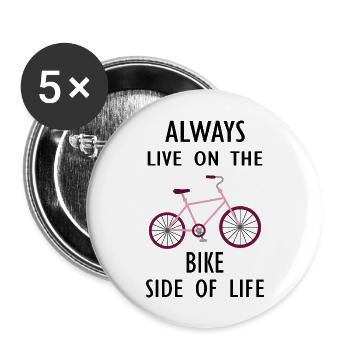 Marathon Triathlon Running Jogging Biking Cycling - Buttons large 2.2''/56 mm (5-pack) - white - Front