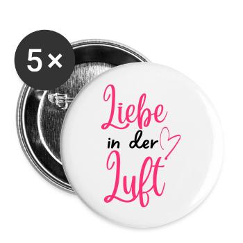 "Liebe in der Luft" Valentinstagsdesign für Paare - Buttons groß 56 mm (5er Pack) - Weiß - Vorne