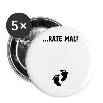 Babyfüße Schwanger Schwangerschaft Statement Mama - Buttons groß 56 mm (5er Pack) - Weiß - Vorne
