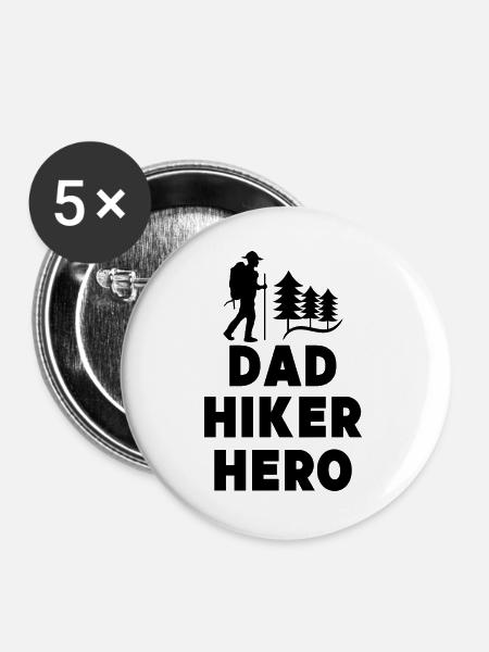 Bergwandern Wanderer Berggipfel Wandern Statement - Buttons groß 56 mm (5er Pack) - Weiß